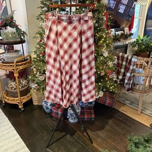NWT Plaid Tartan Red Ivory Women's Maxi Skirt - Ralph Lauren Aesthetic